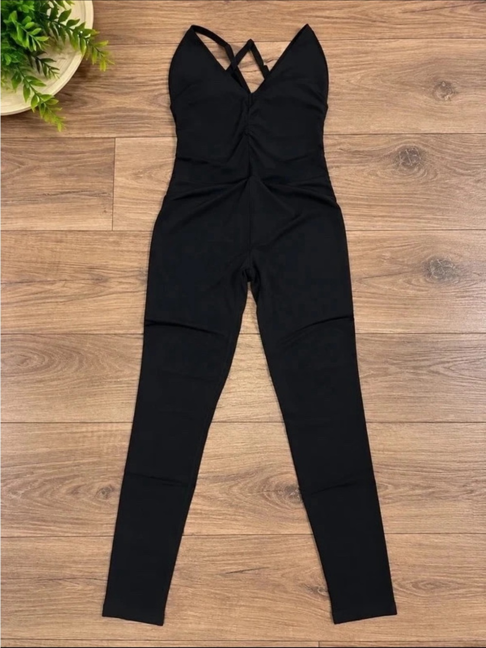 Womens Black Strappy Slim Jumpsuit